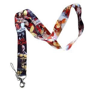 Anime TV Series One Punch Man Neck Lanyard Fabric Yellow One Size Unisex A